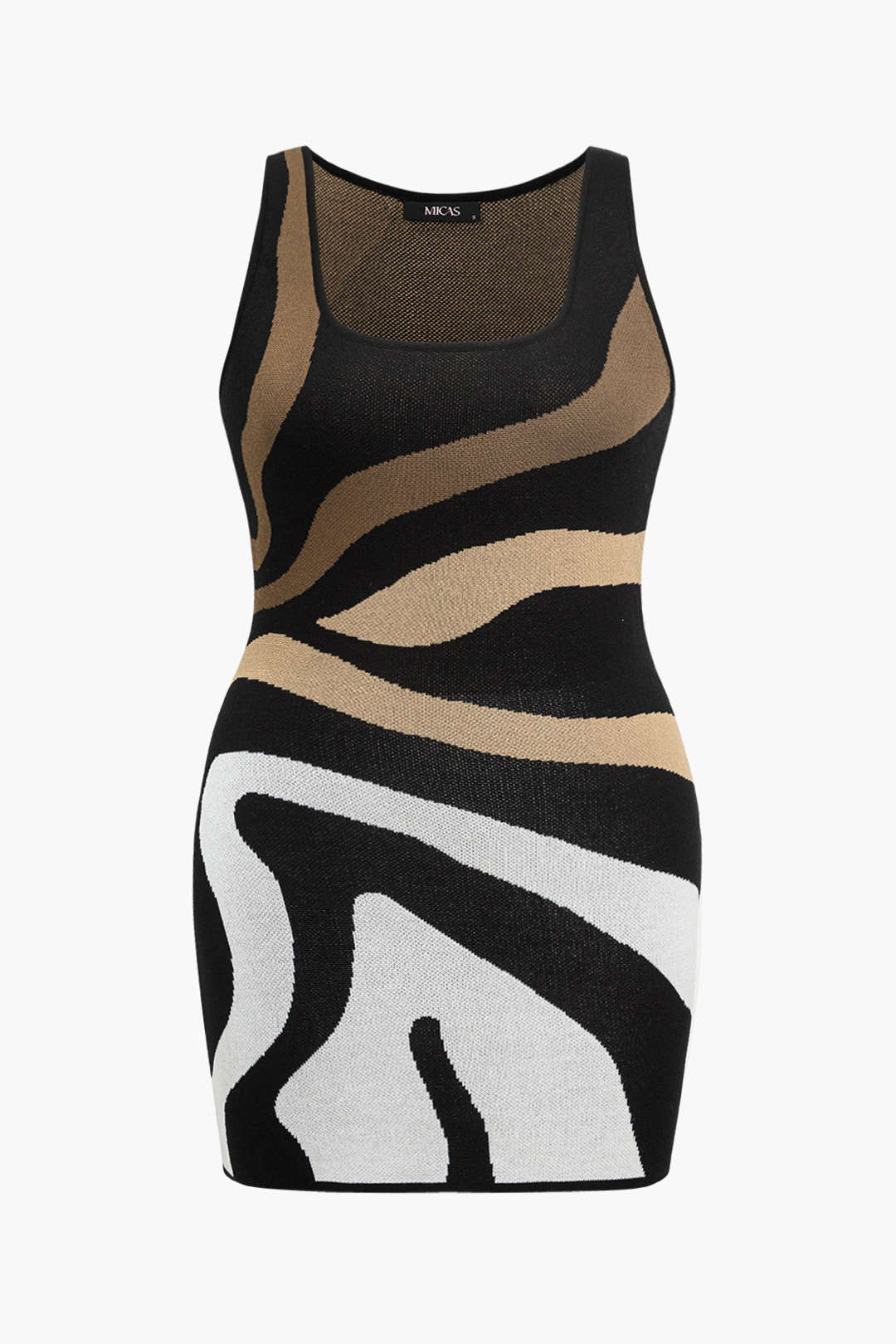 Natiné – Plus Size Bezrękawowa Mini Sukienka Zebra