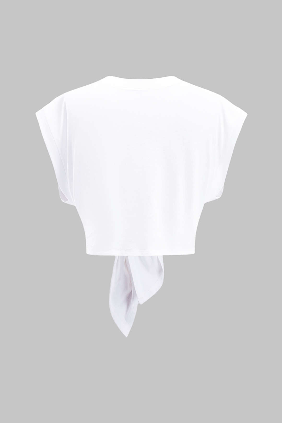 Natiné - T-shirt z nadrukiem, krótki rękaw, z wiązaniem