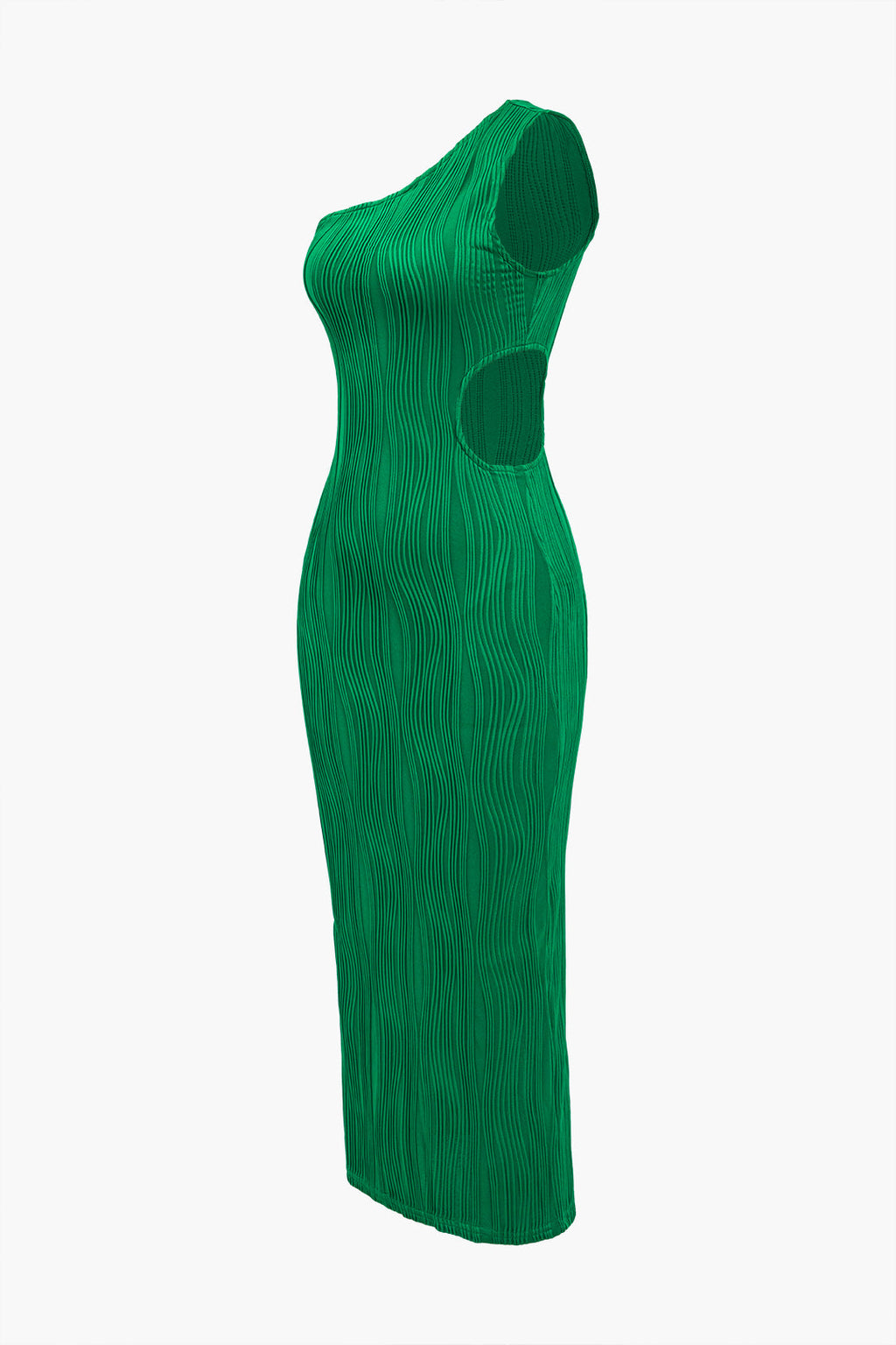 Asymmetrical Midi Dress with One Shoulder Cutout