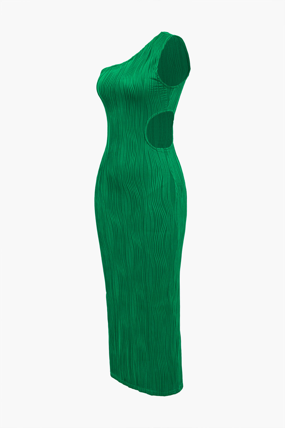 Asymmetrical Midi Dress with One Shoulder Cutout