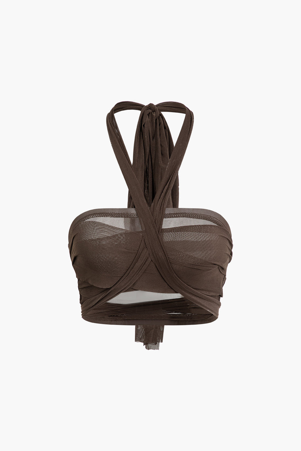 Natiné - Zestaw Halter: Siateczkowy Top i Mini Spódnica