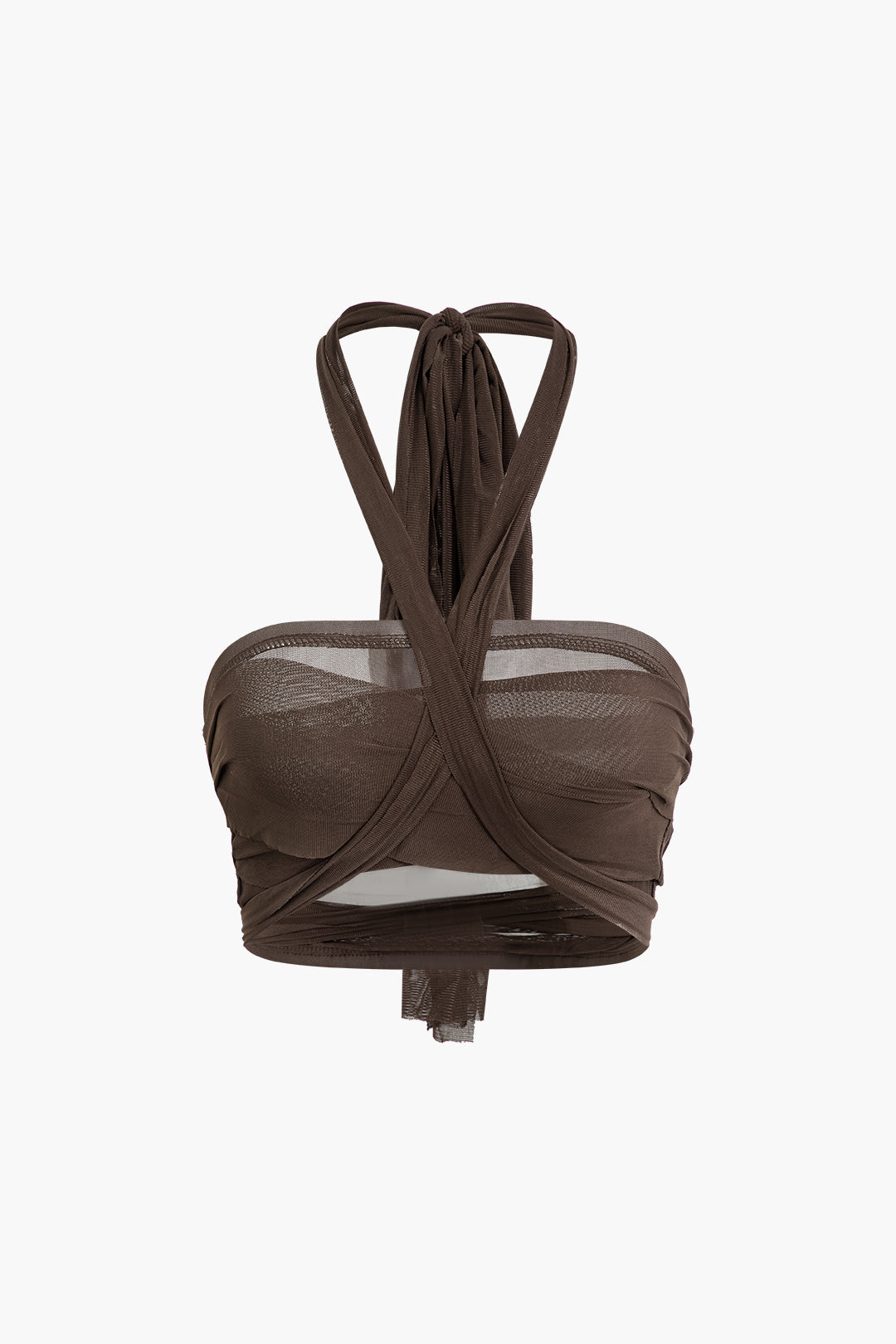 Natiné - Zestaw Halter: Siateczkowy Top i Mini Spódnica