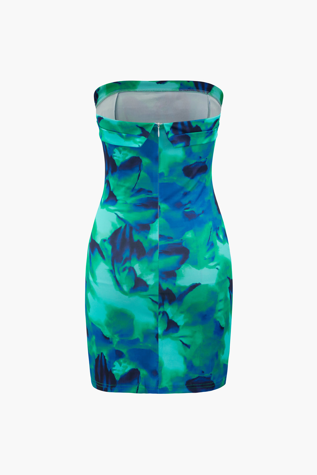 Natiné - Mini Sukienka Bez Ramiączek w Wzór Tie Dye