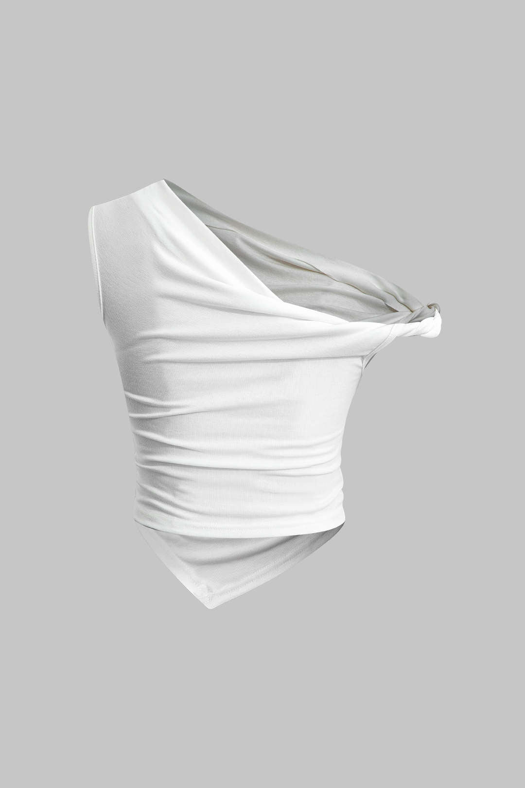 Natiné -Asymetryczny t-shirt z efektownym marszczeniem