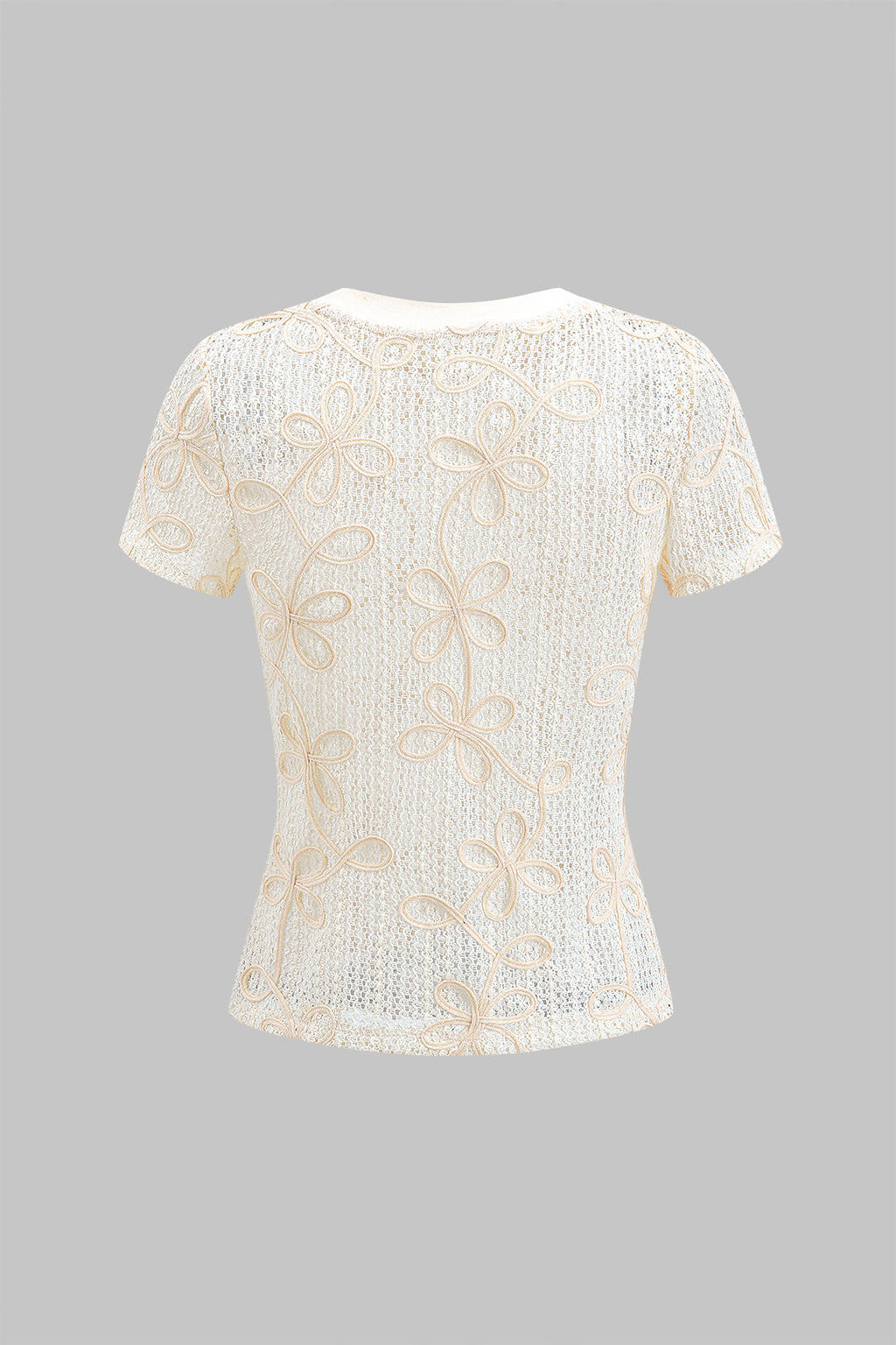 Natiné - T-shirt z wycięciem i krótkim rękawem