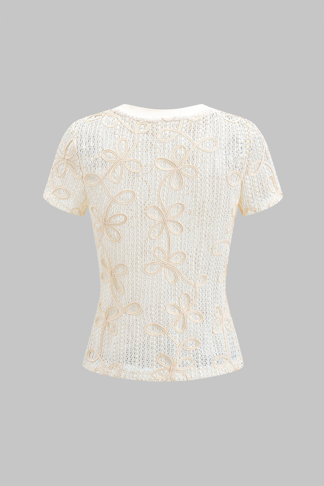 Natiné - T-shirt z wycięciem i krótkim rękawem