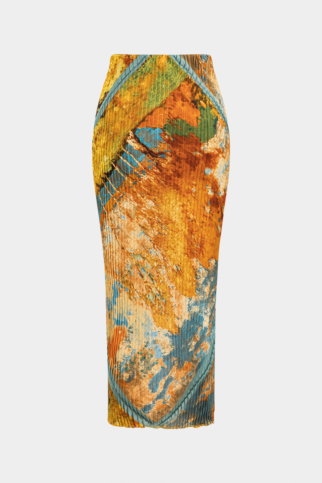 Natiné — Satynowa plisowana spódnica w wzór tie-dye