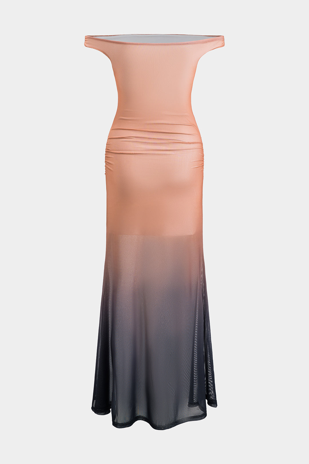 Natiné - Maxi Sukienka z off-shoulder z ombre i marszczeniem
