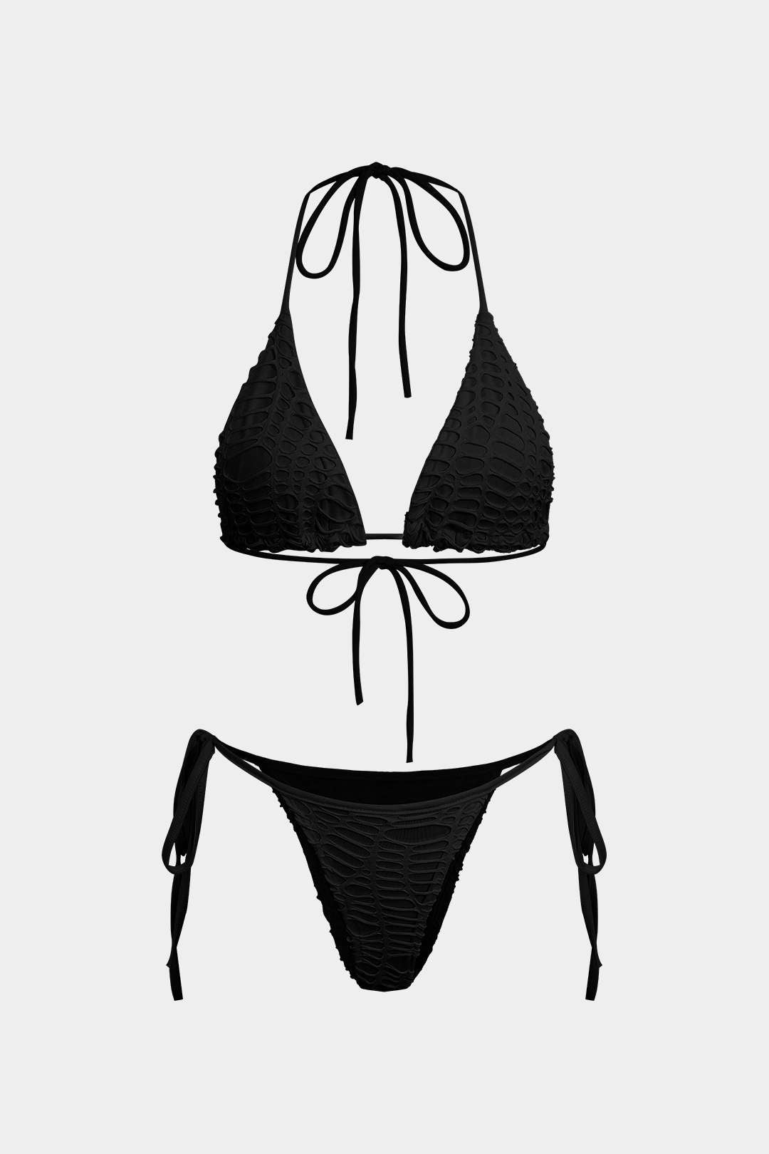 Natiné - Teksturowane Bikini z Wiązaniem na Szyi i Dzianina