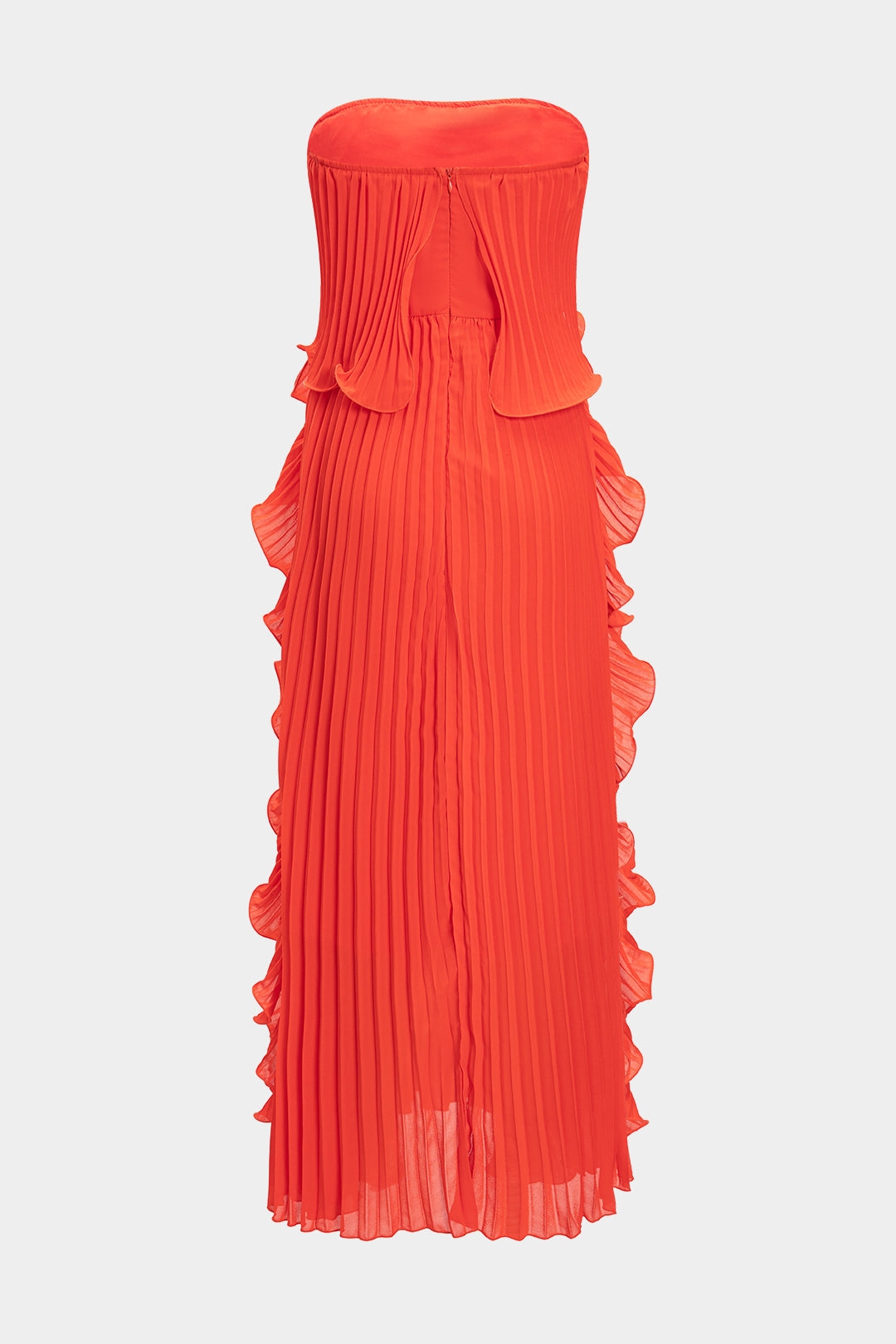Maxikleid mit Falten und trägerlos