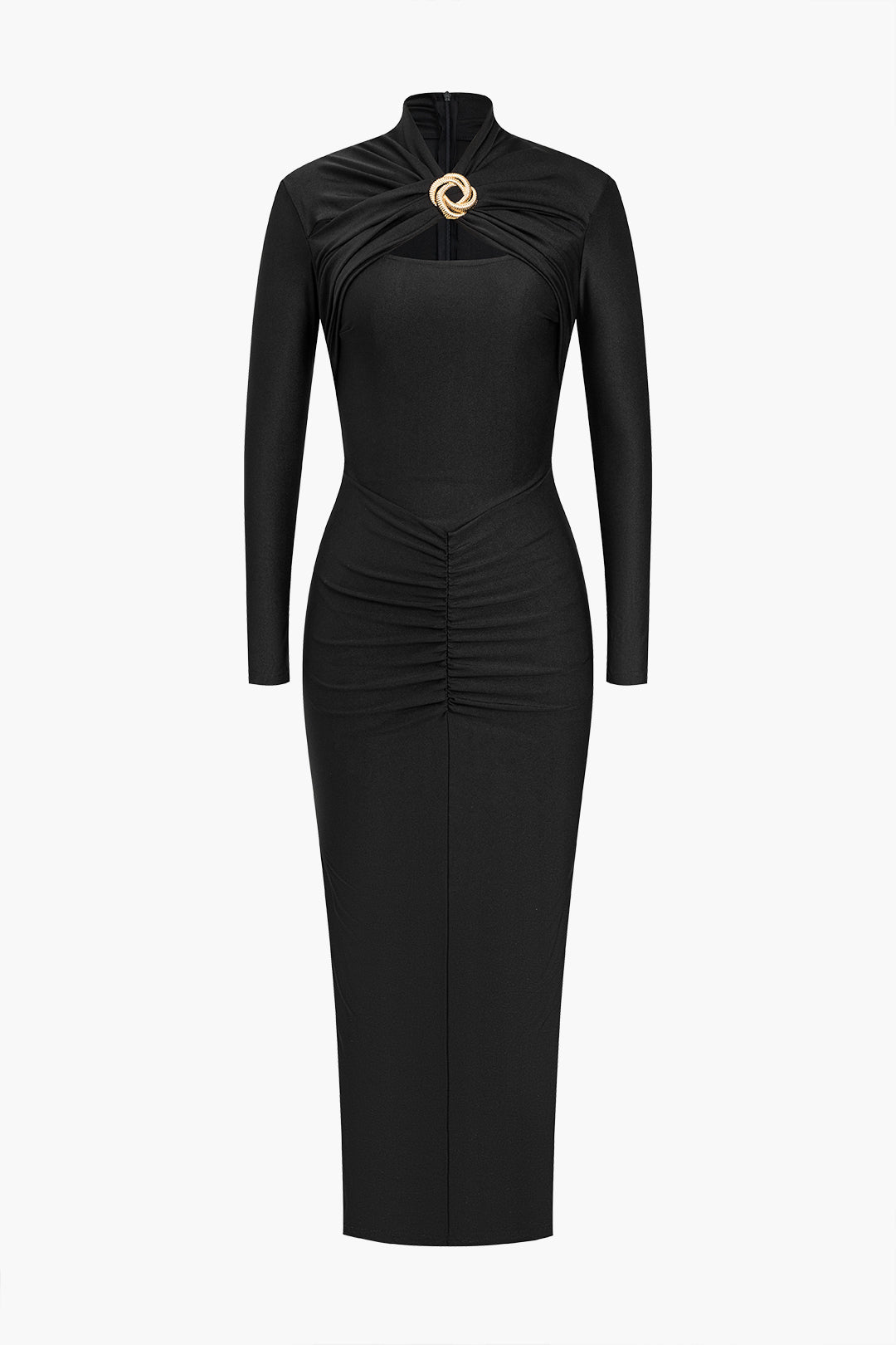 Midikleid mit Rüschen und Cutout