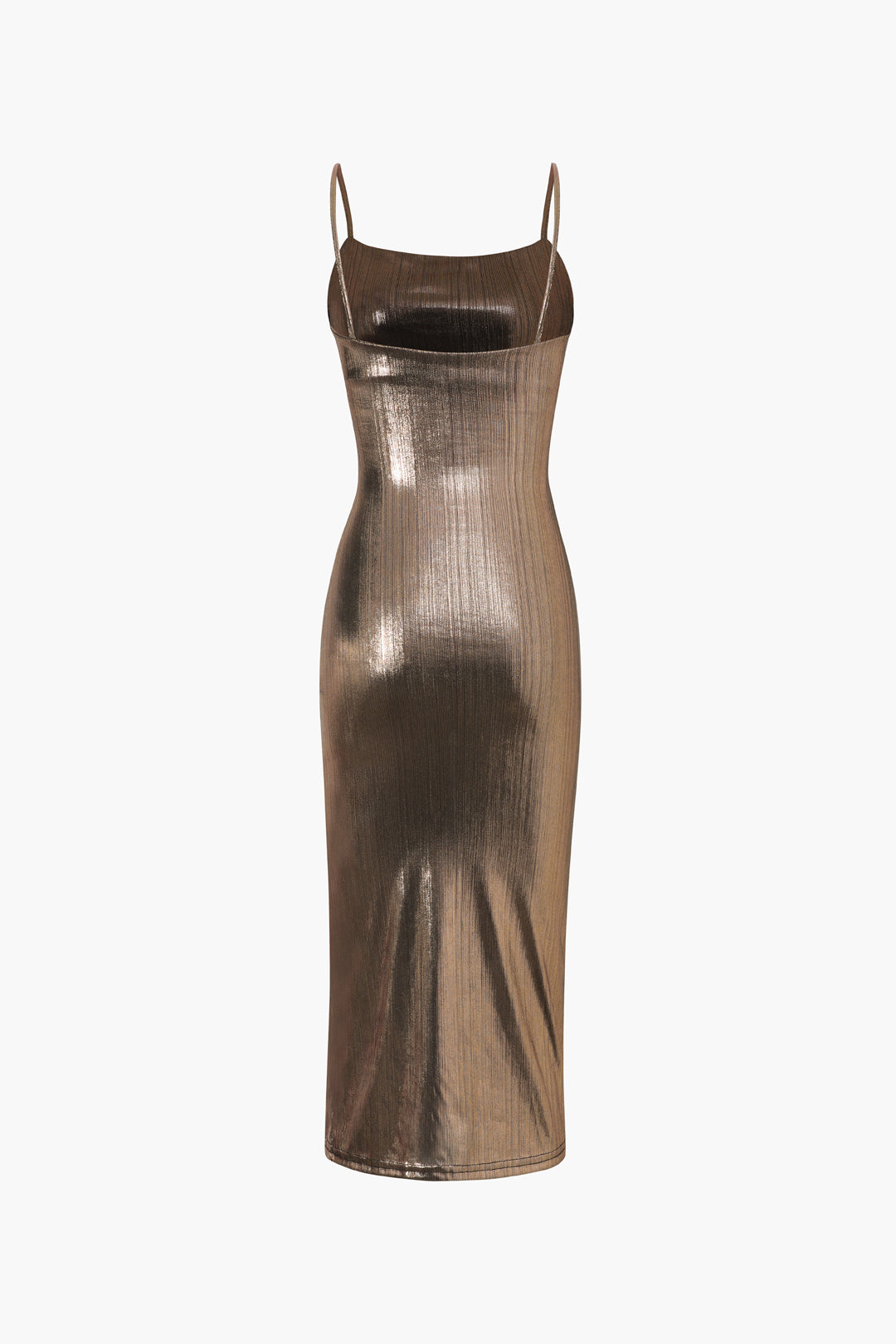 Metallic Midi Dress with Slit