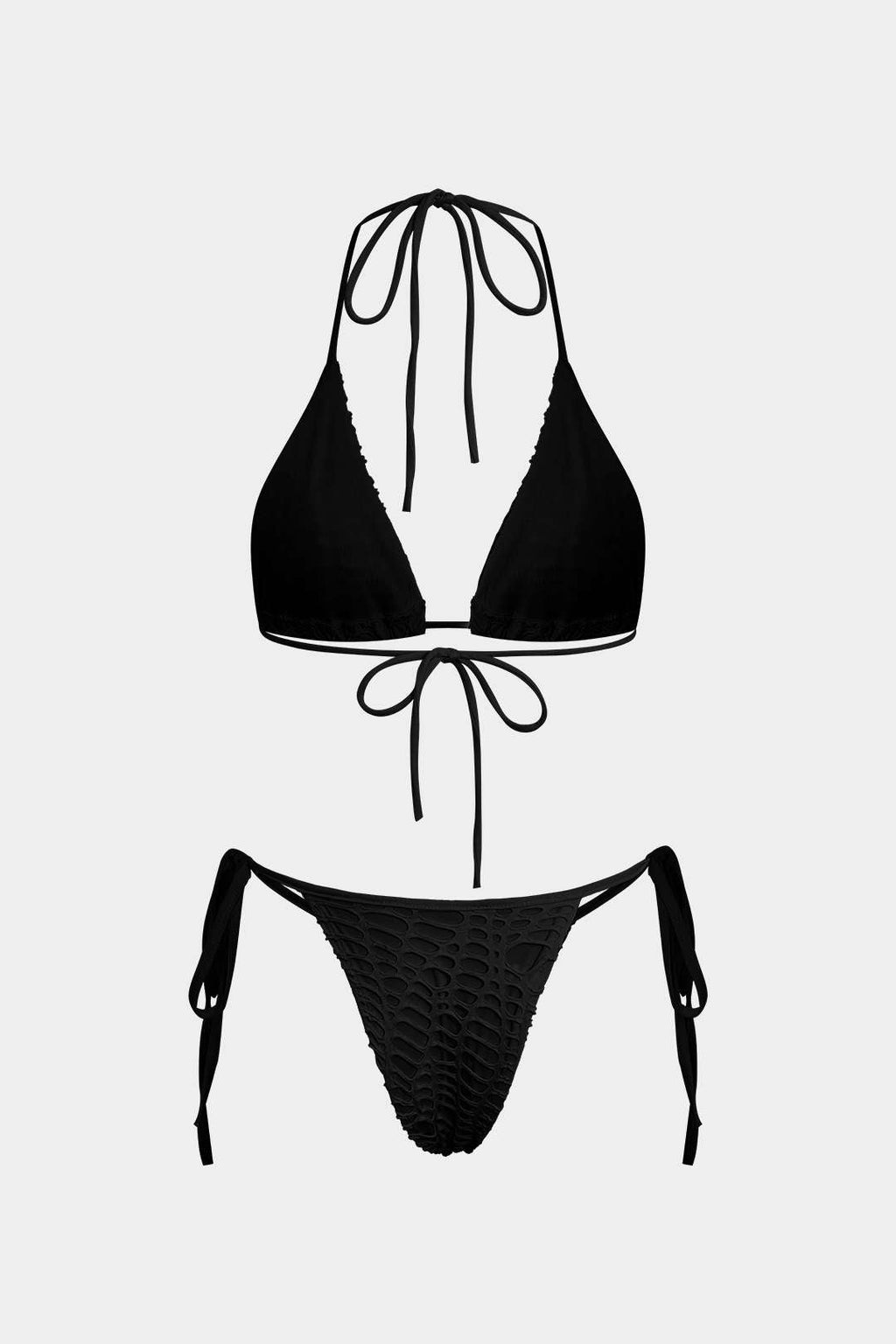 Natiné - Teksturowane Bikini z Wiązaniem na Szyi i Dzianina