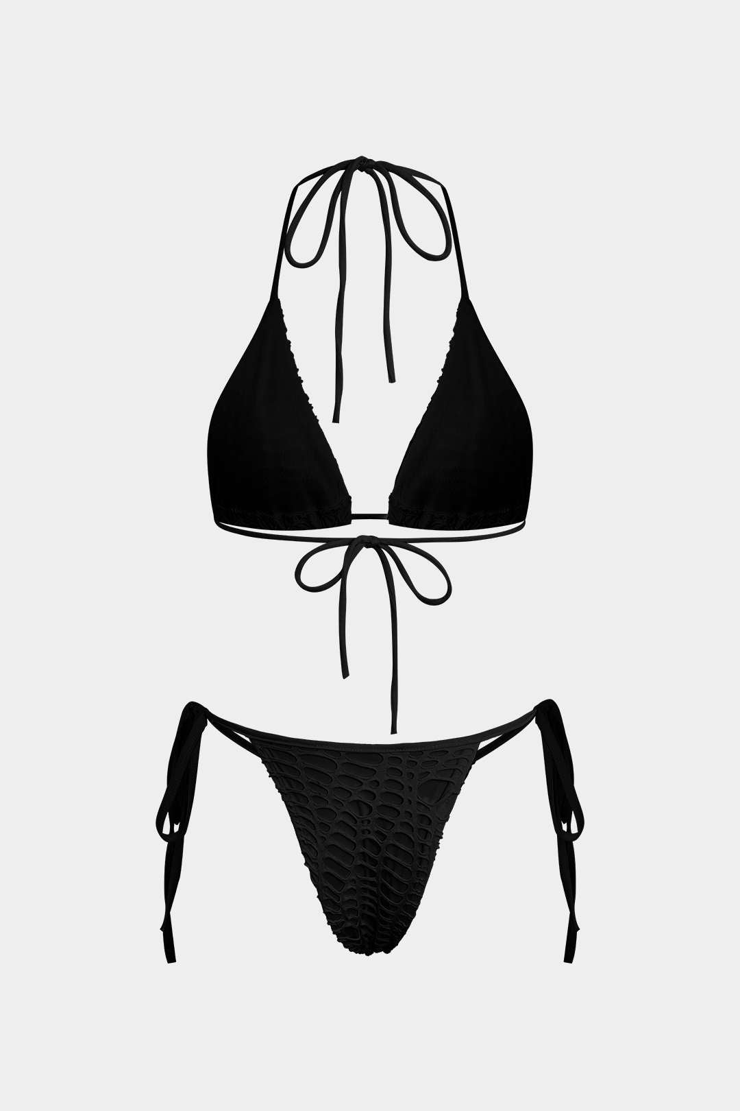 Natiné - Teksturowane Bikini z Wiązaniem na Szyi i Dzianina