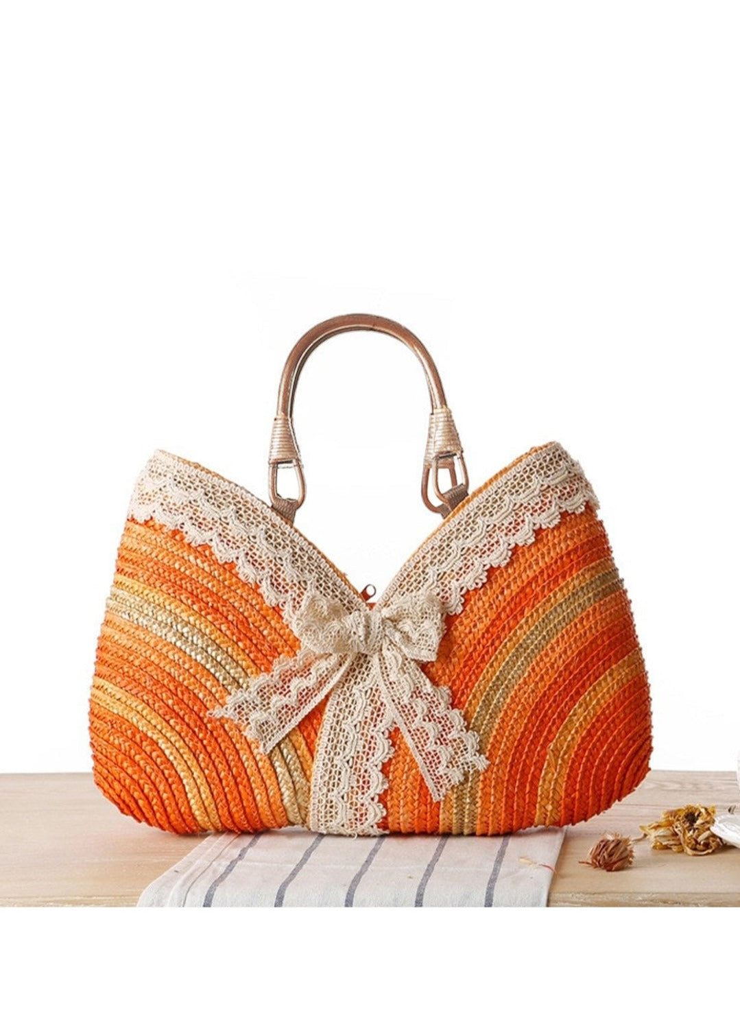 Torba Woven z Haftem Koronkowym
