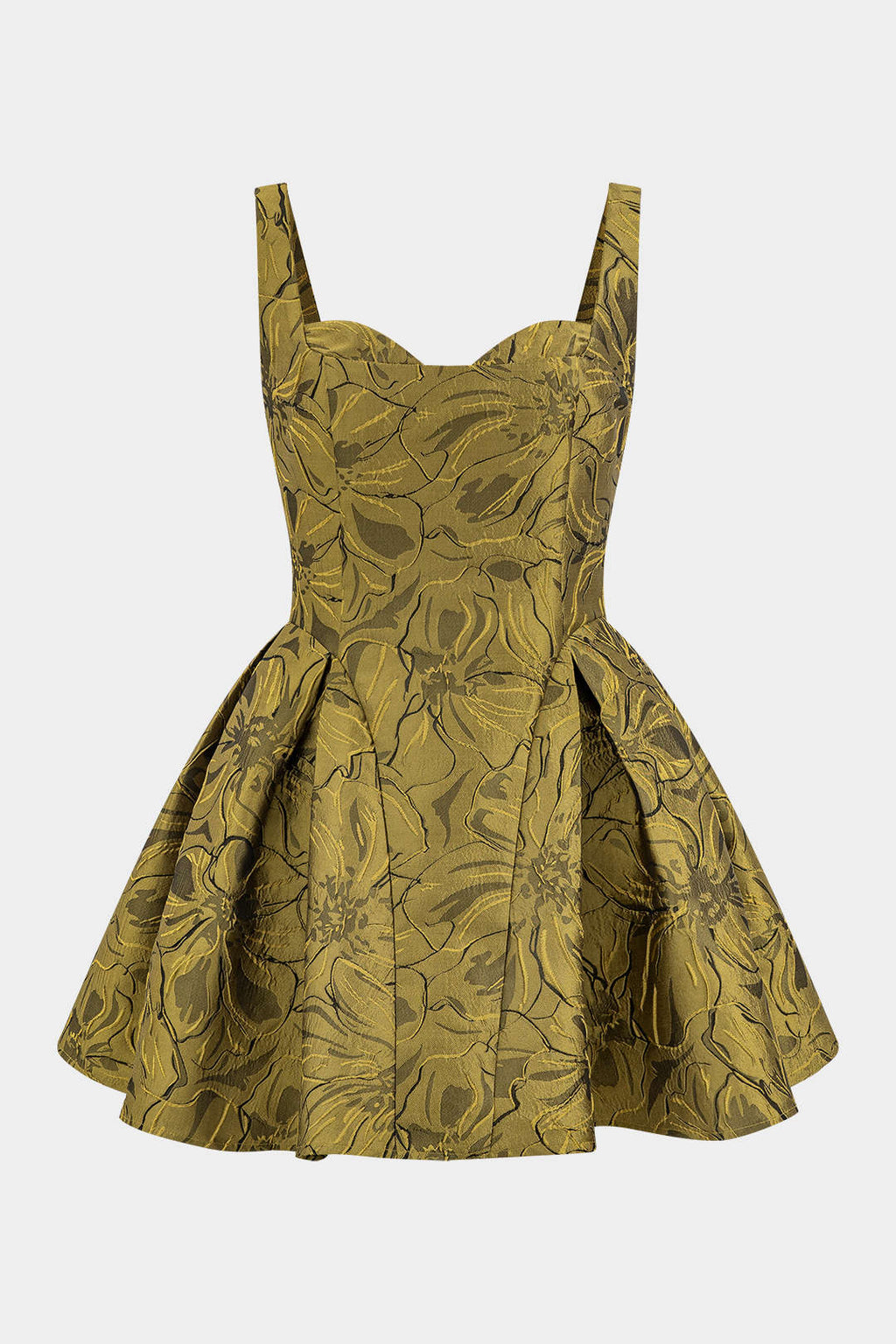 Mini Sukienka Bez Rękawów z Marszczeniem w Wzór Jacquard