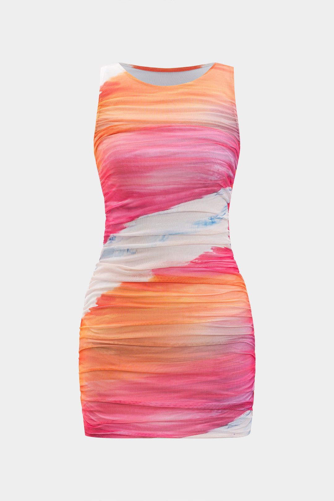 Natiné - Mini Sukienka Bez Rękawów, Ombre