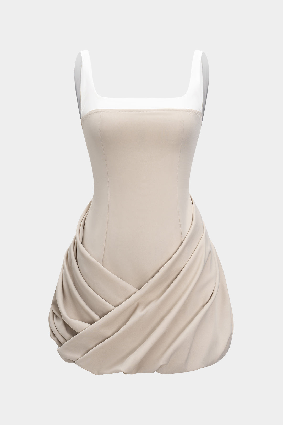 Natiné - Mini Sukienka na Ramiączkach w Stylu Patchworkowym