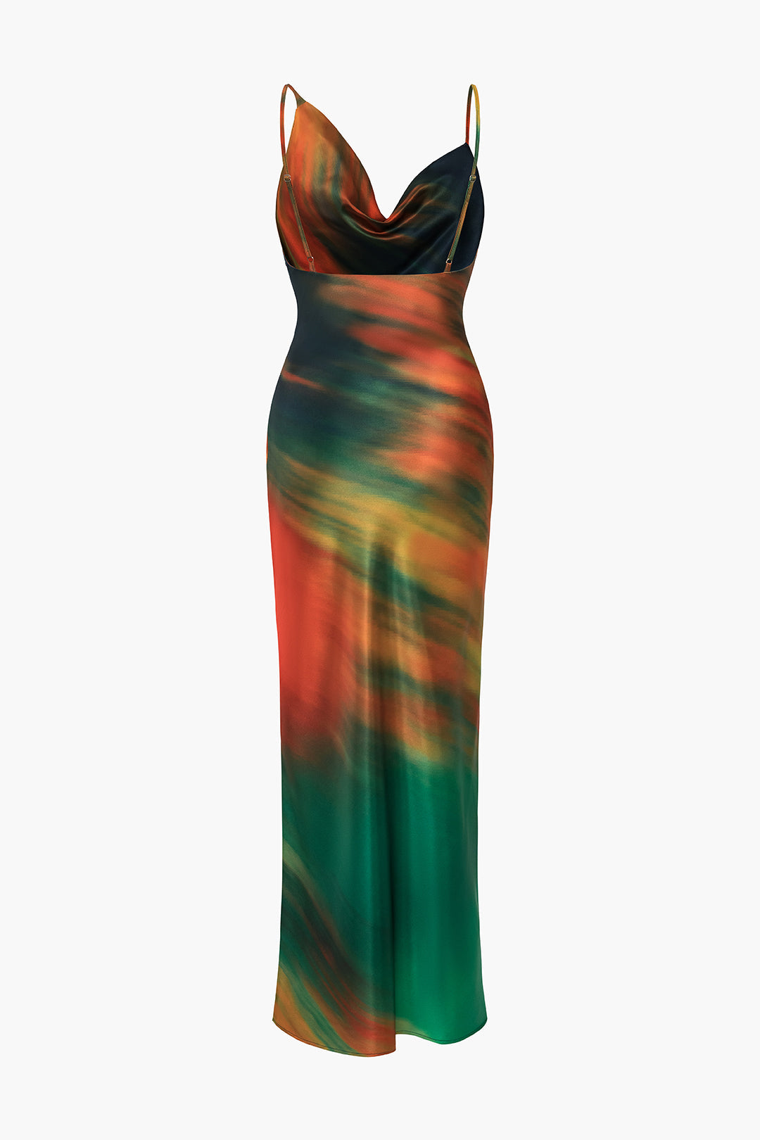 Natiné - Maxi z Asymetrycznym Dekoltem i Ombre Printem