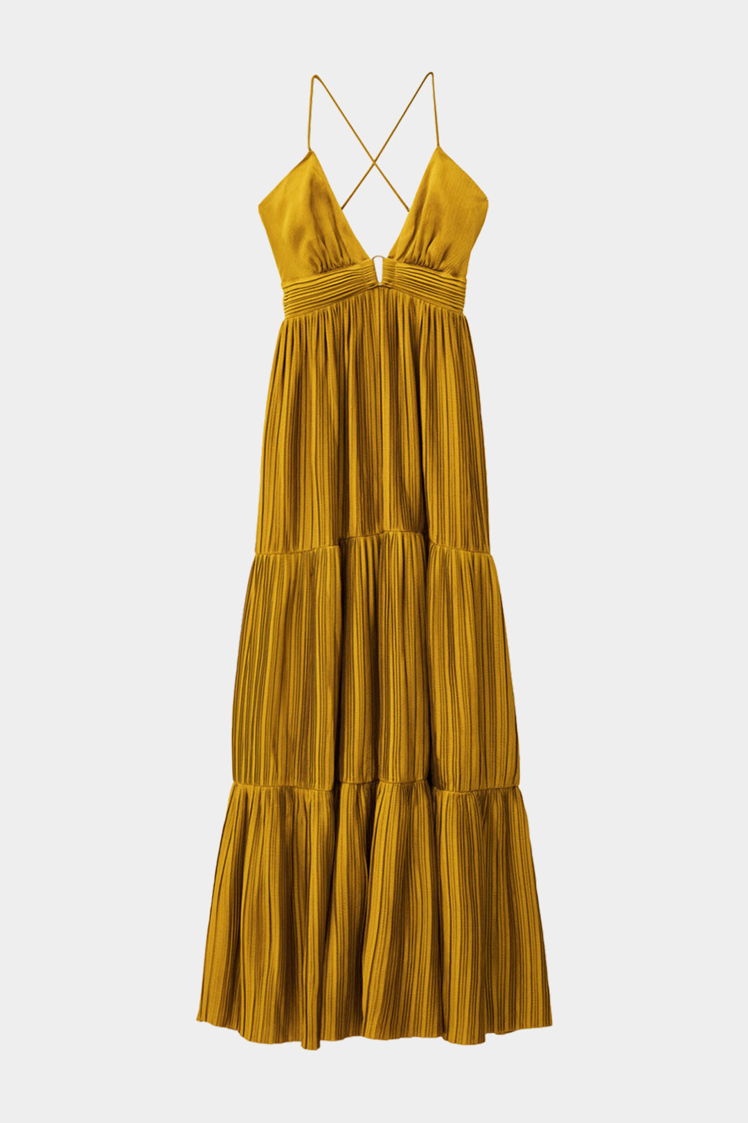 Metallic Maxikleid Rückenfrei Ärmellos