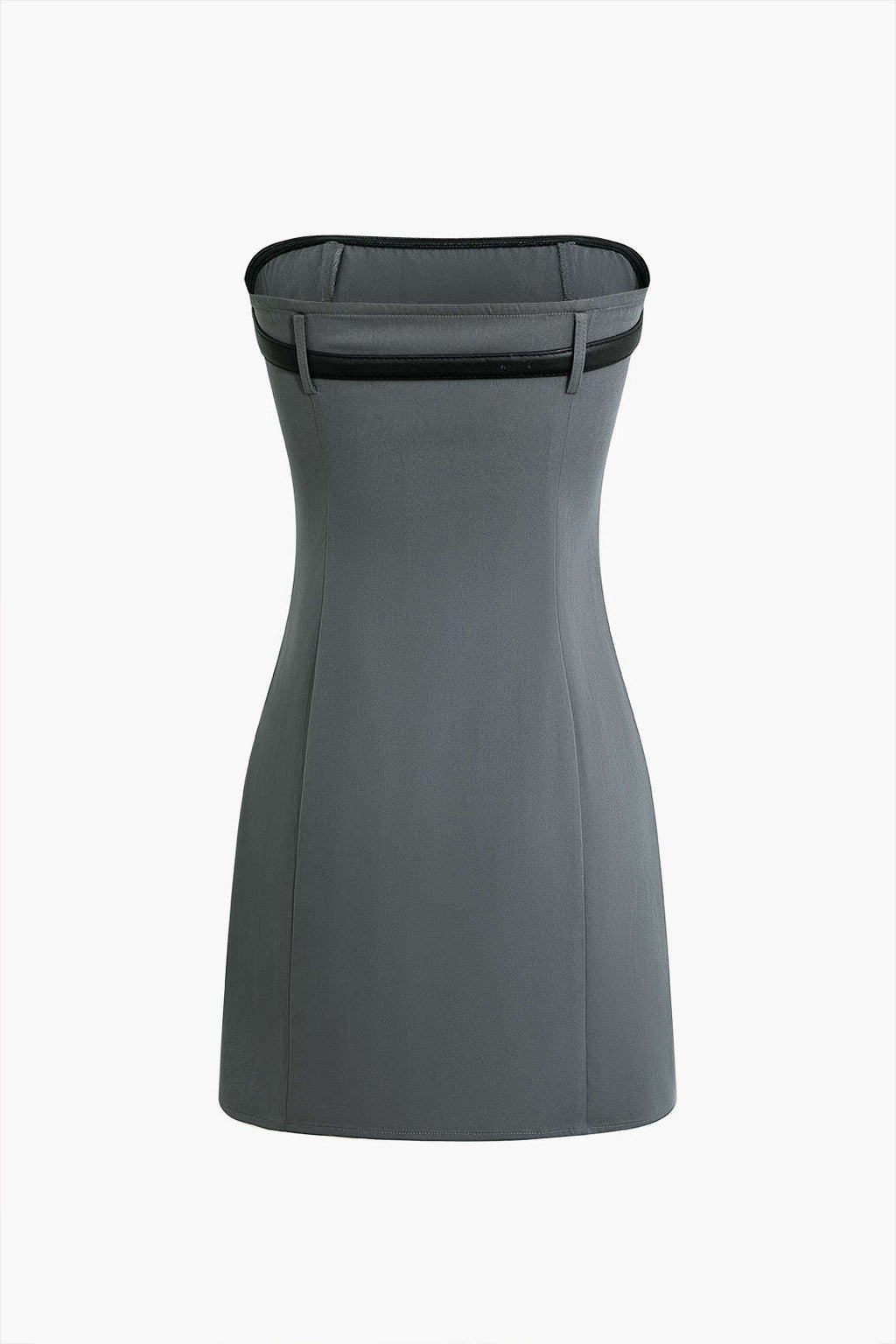 Elegancka Mini Sukienka Bez Ramiączek z Paskiem