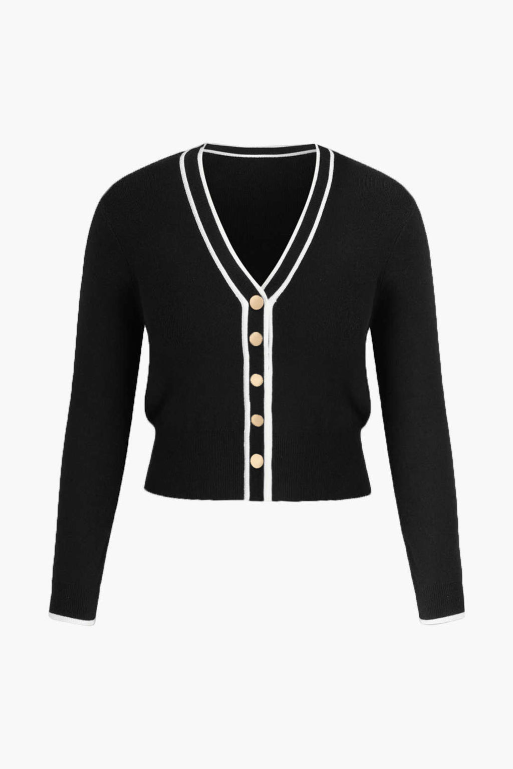 Natiné – T-shirt Plus Size z Dekoltem V i Guzikami