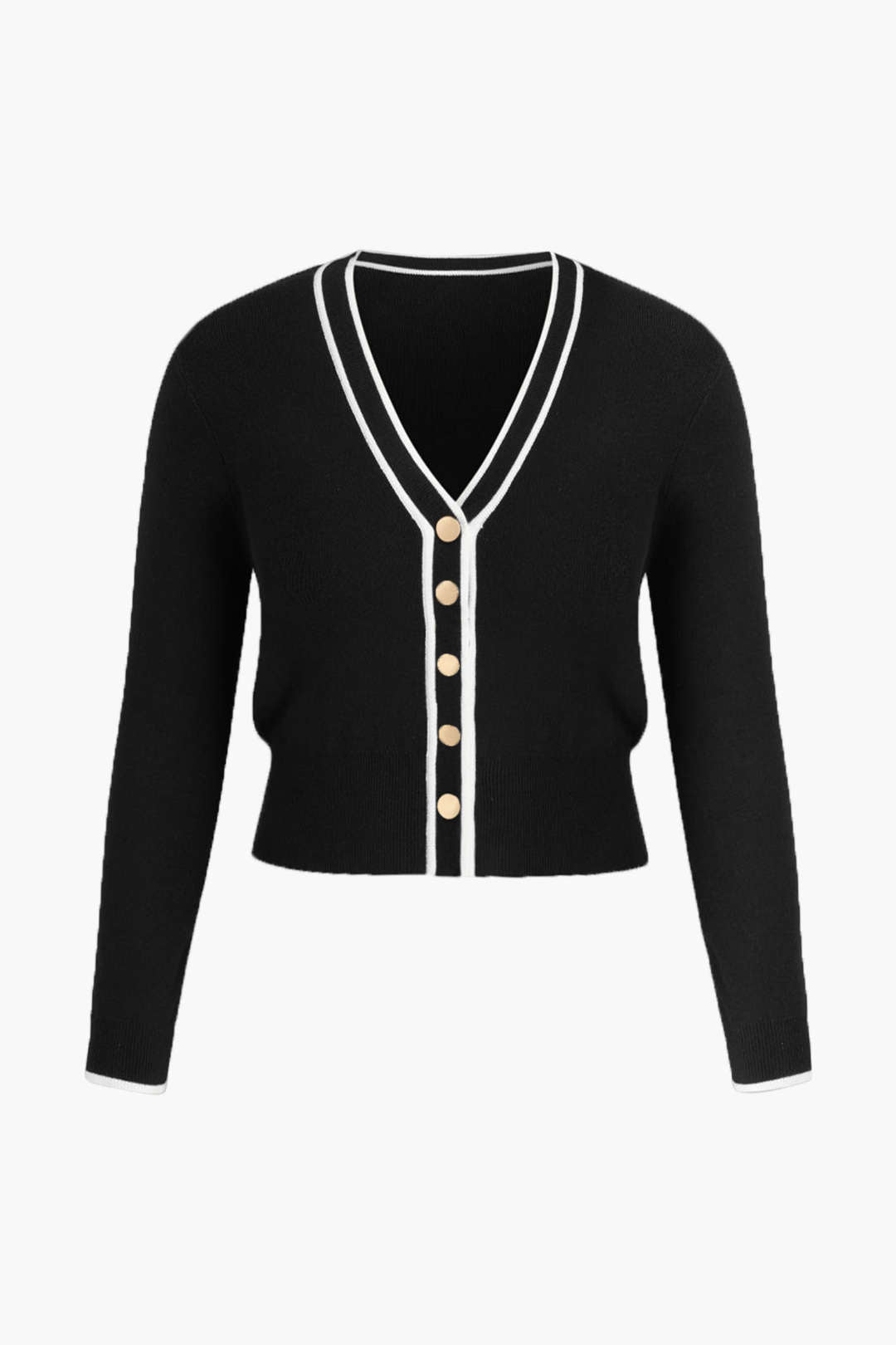Natiné – T-shirt Plus Size z Dekoltem V i Guzikami