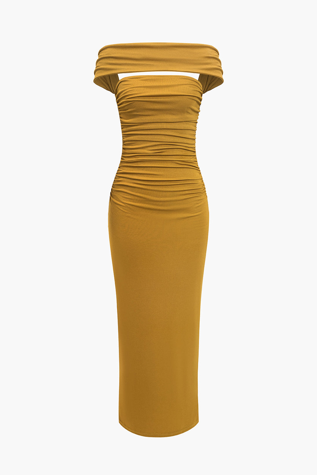 Cut-Out Halter Midi Dress in Solid Color