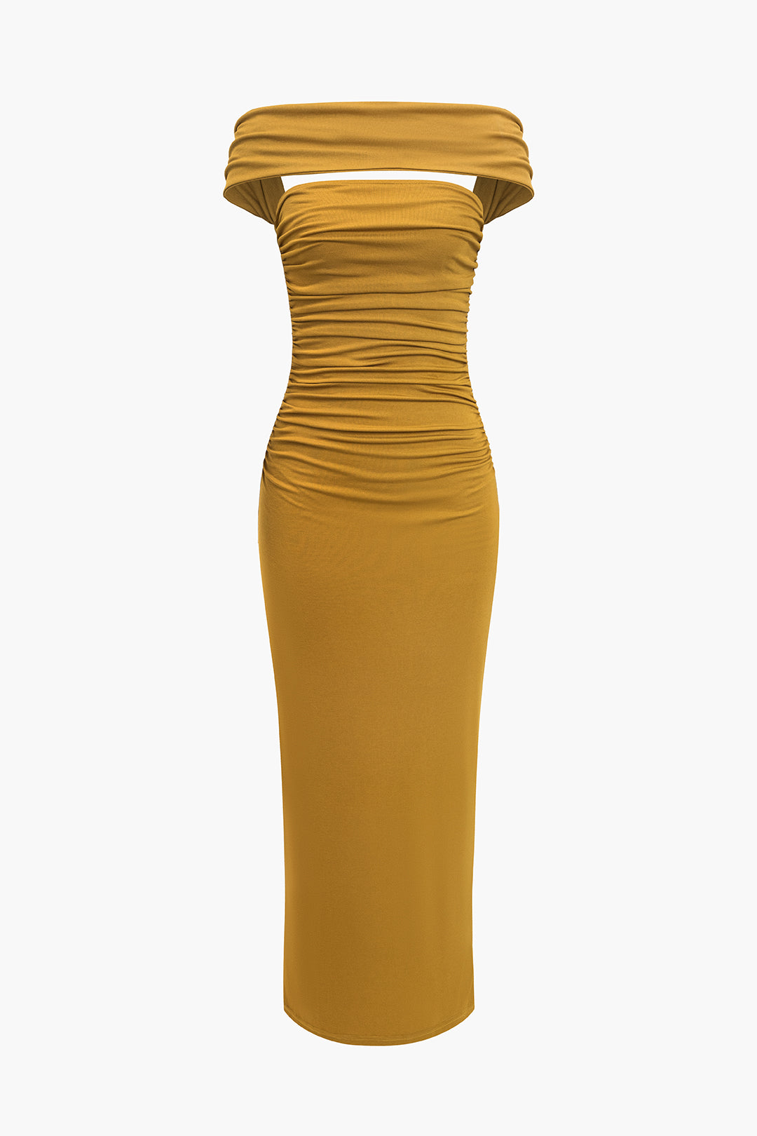 Cut-Out Halter Midi Dress in Solid Color