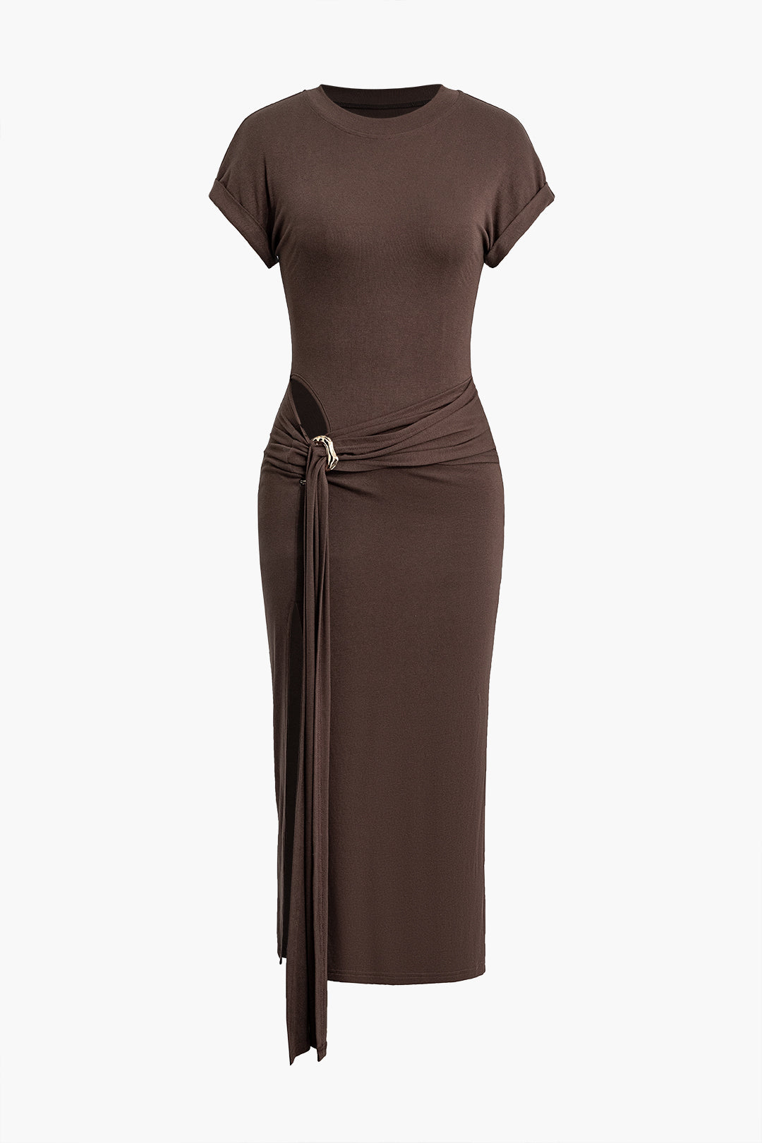 Midi Dress with Tie Neck
