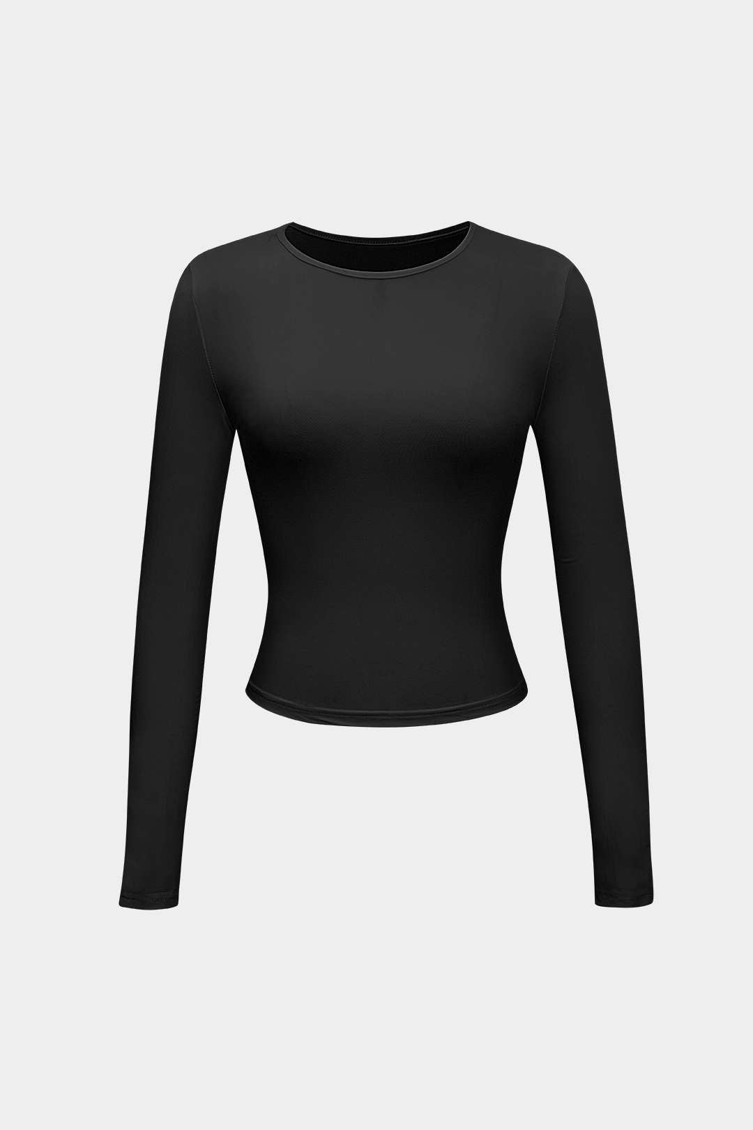 Natiné - Gładki T-shirt z Długim Rękawem