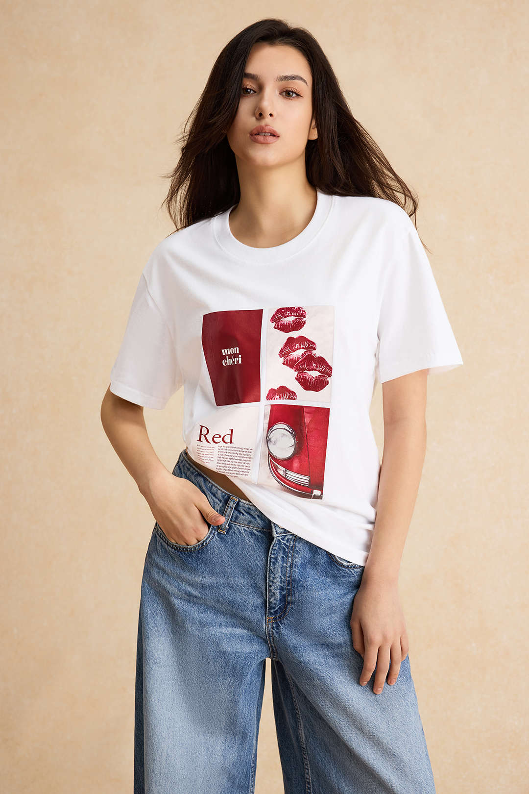 Natiné - T-shirt z nadrukiem, okrągły dekolt