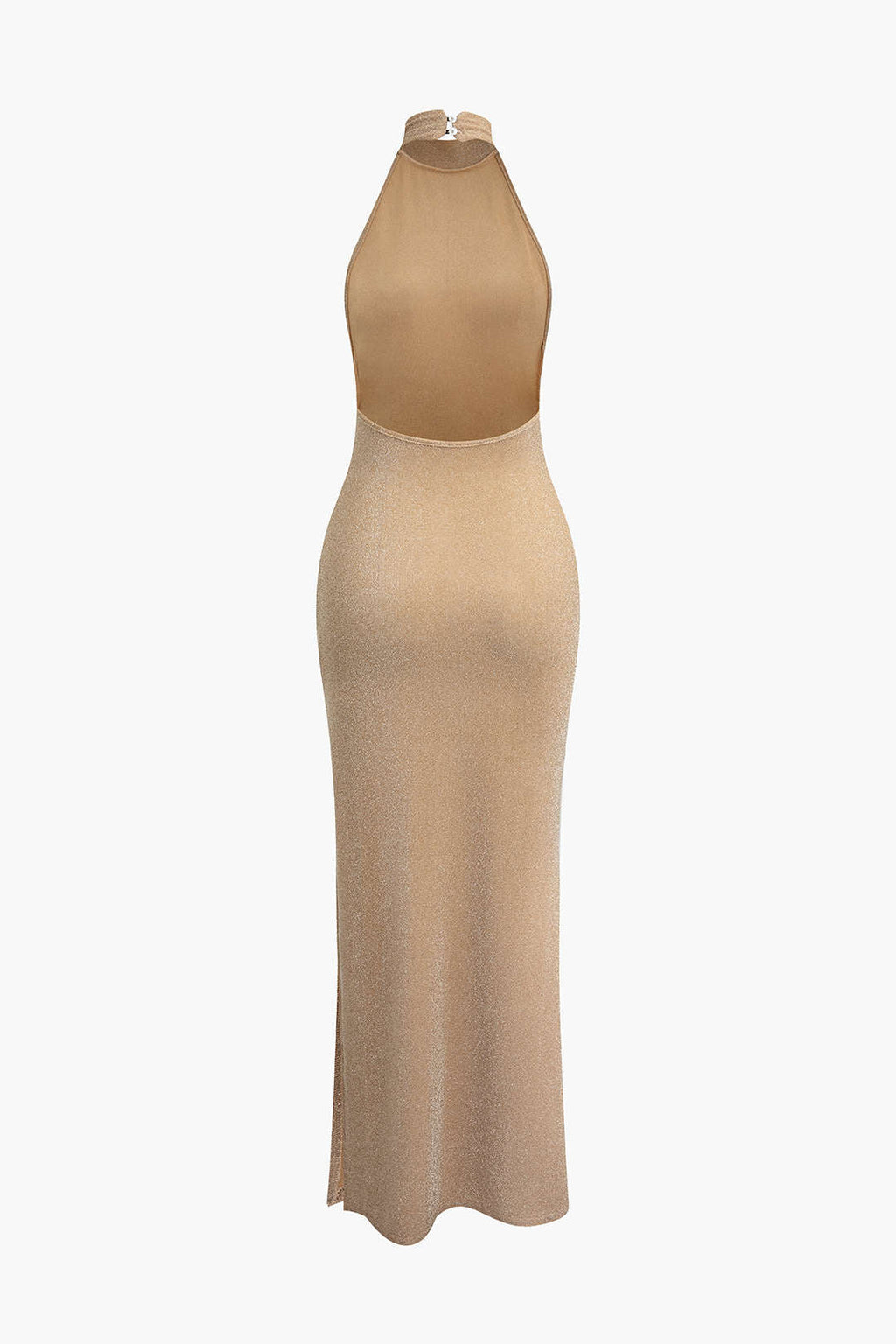 Natiné – Maxi Sukienka Halter z Odkrytymi Plecami i Rozcięciem
