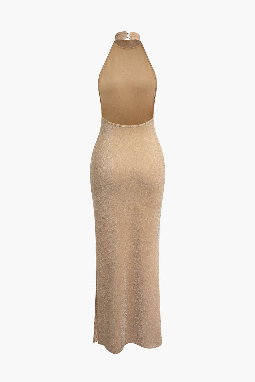 Natiné – Maxi Sukienka Halter z Odkrytymi Plecami i Rozcięciem