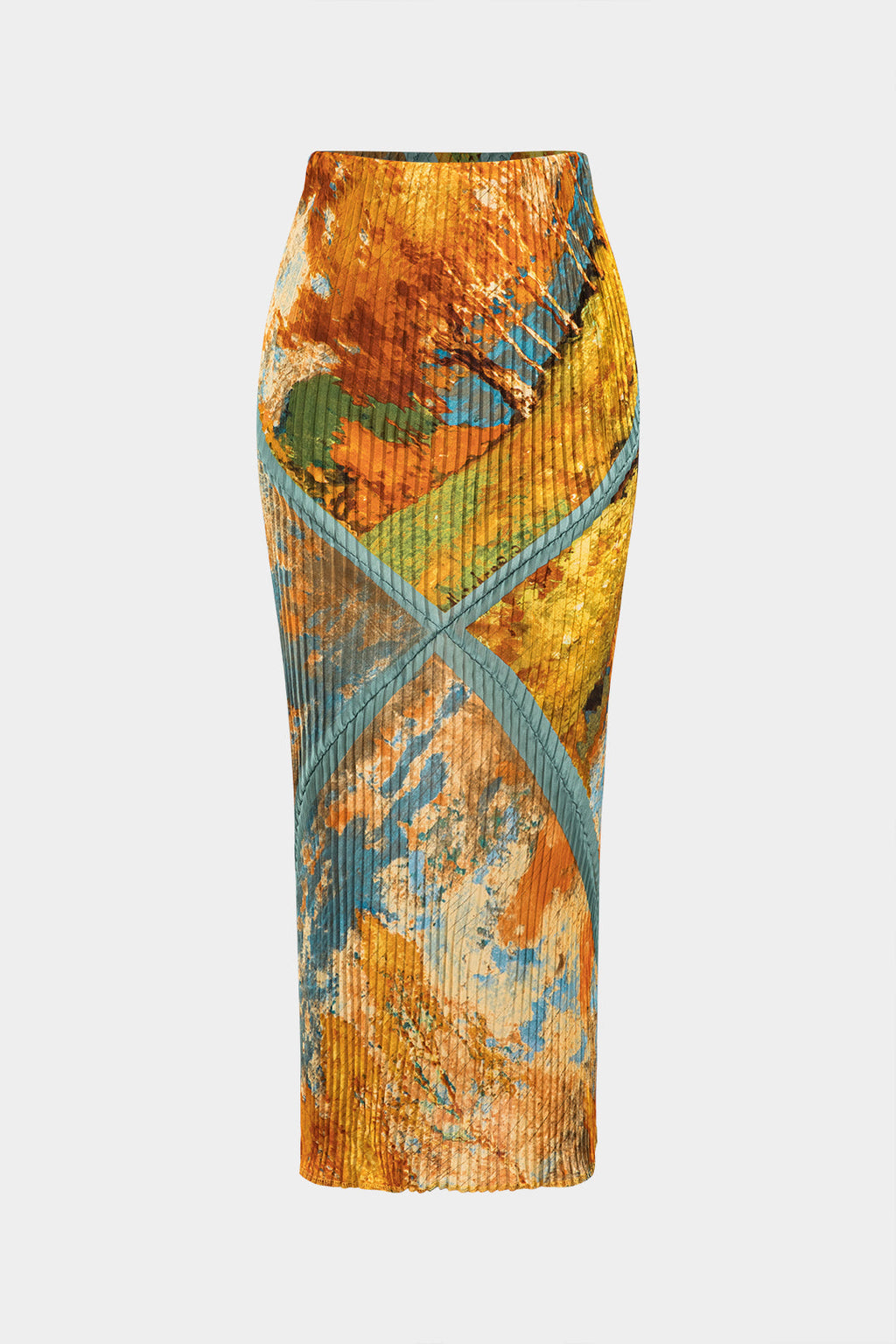 Natiné — Satynowa plisowana spódnica w wzór tie-dye