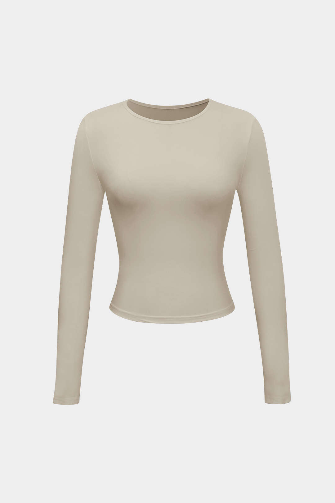 Natiné - Gładki T-shirt z Długim Rękawem
