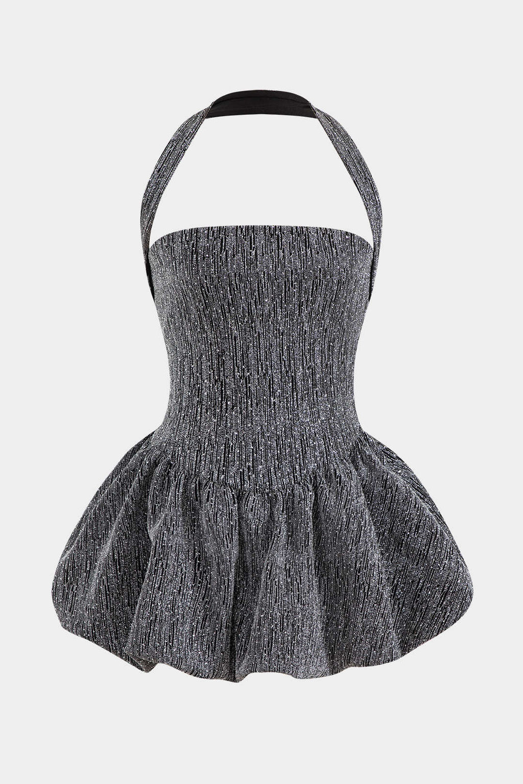 Mini sukienka bez rękawów z dekoltem halter