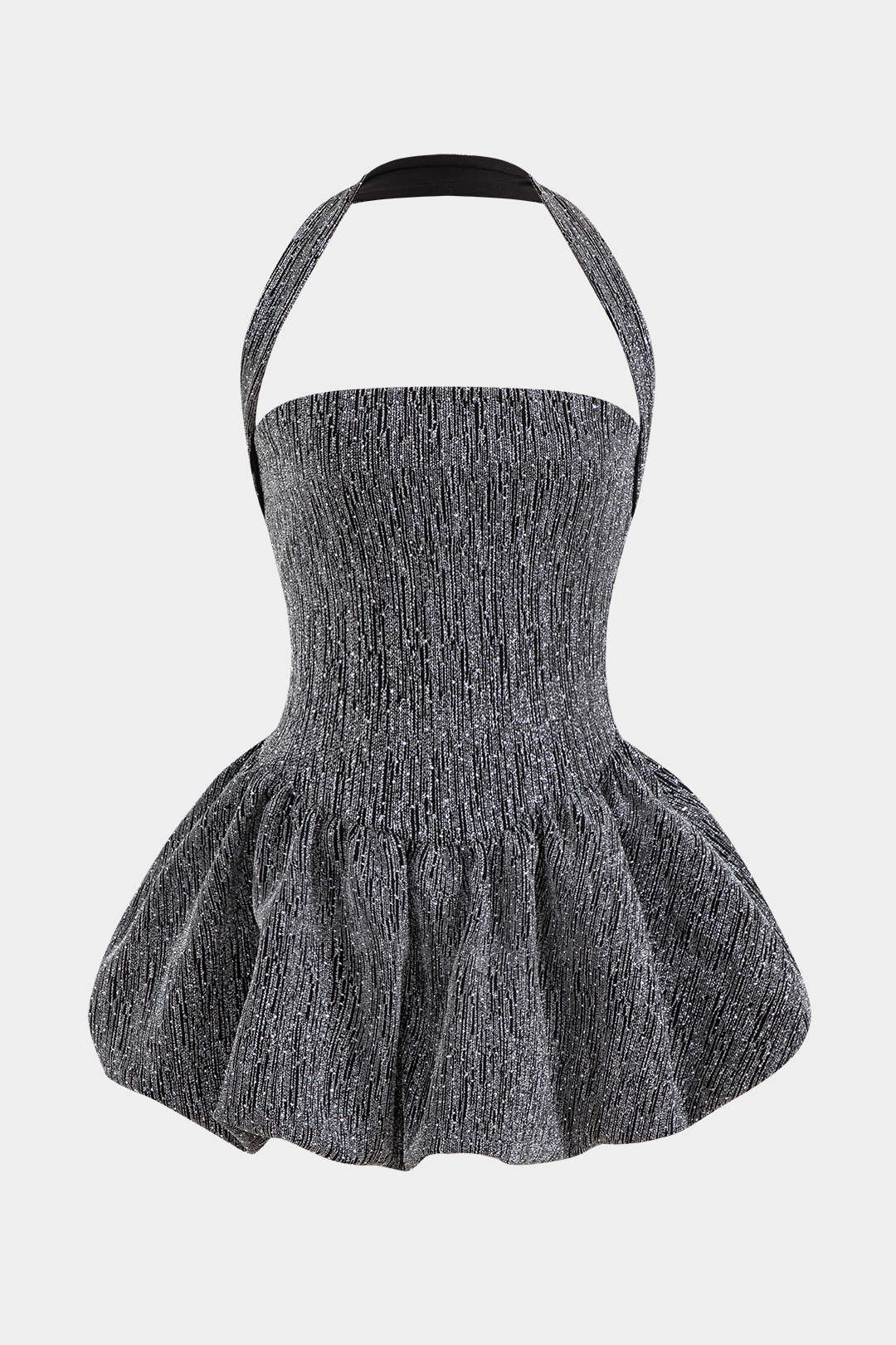Mini sukienka bez rękawów z dekoltem halter