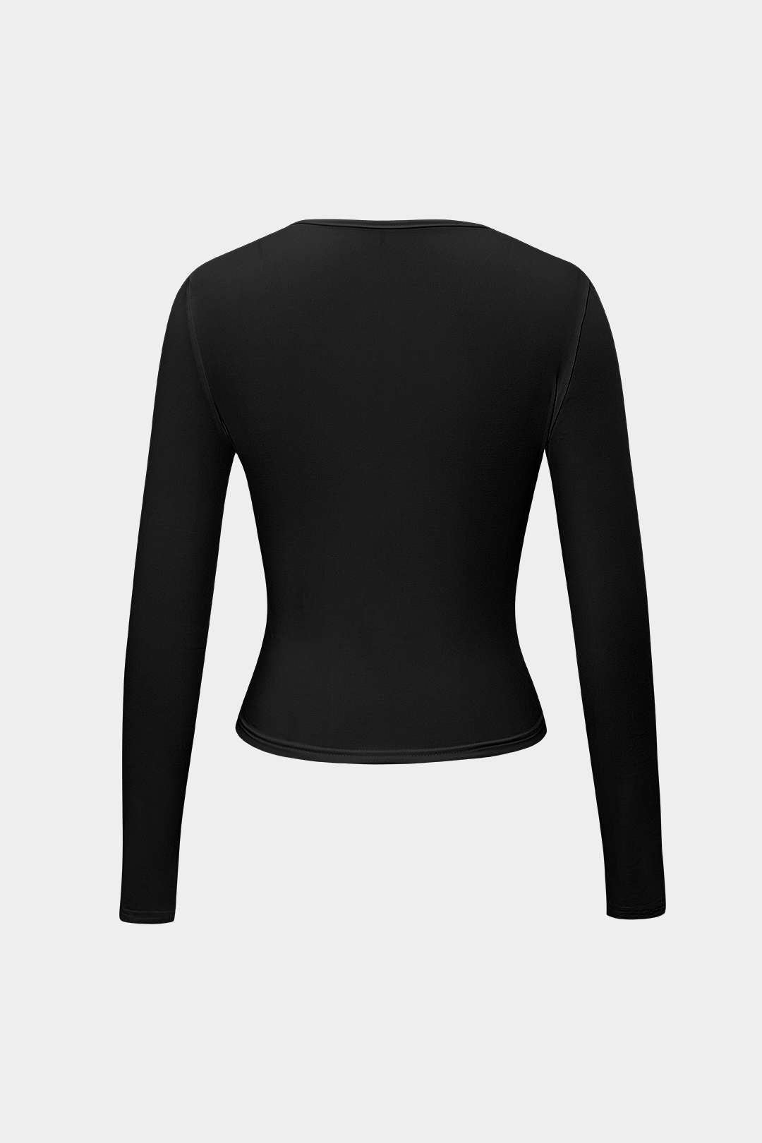 Natiné - Gładki T-shirt z Długim Rękawem