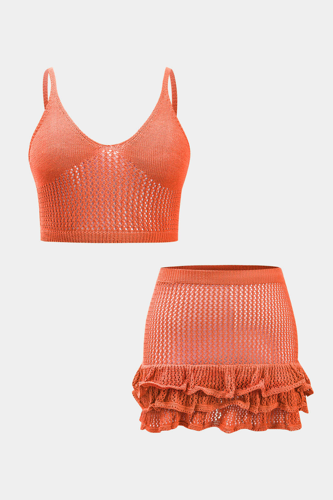 Natiné – Komplet Bluzki i Spódnicy Plus Size z Dzianiny