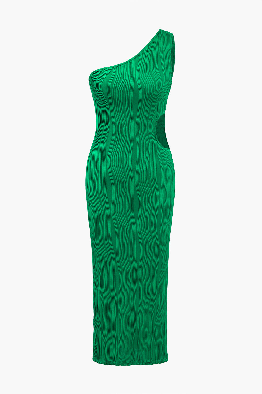 Asymmetrical Midi Dress with One Shoulder Cutout