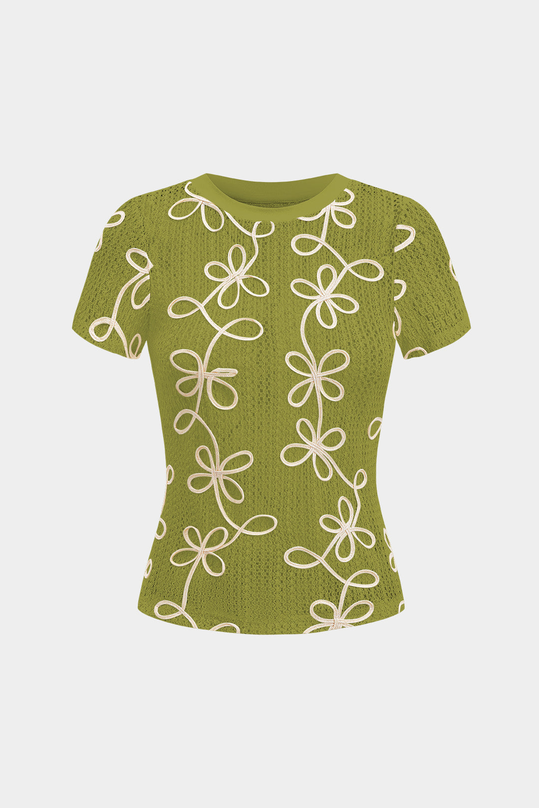 Natiné - T-shirt z wycięciem i krótkim rękawem
