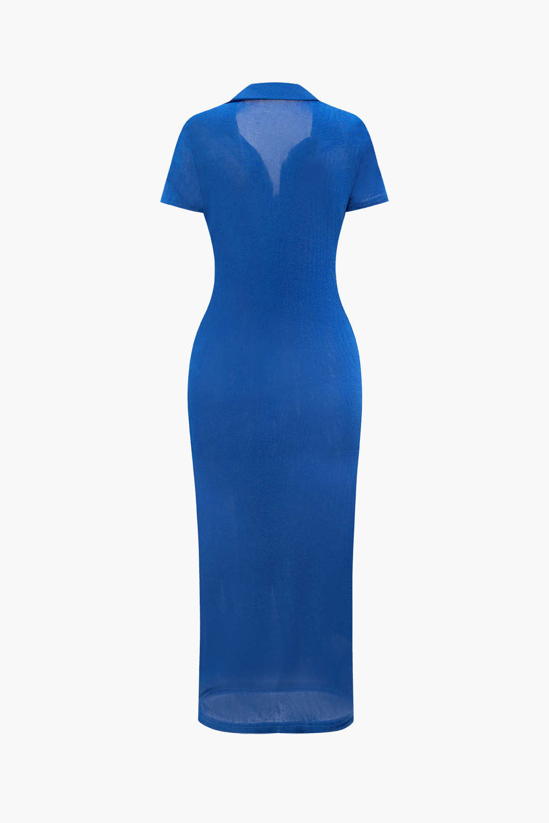 Durable Midi Dress with Ruching and Buttons at Collar