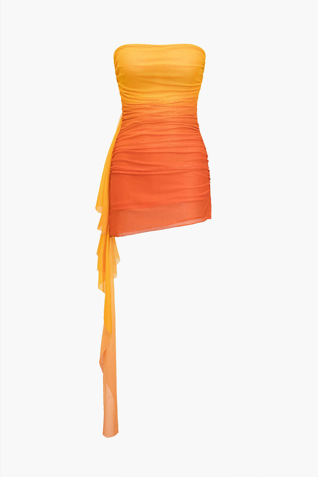 Mini Sukienka z Falbanami w Ombre