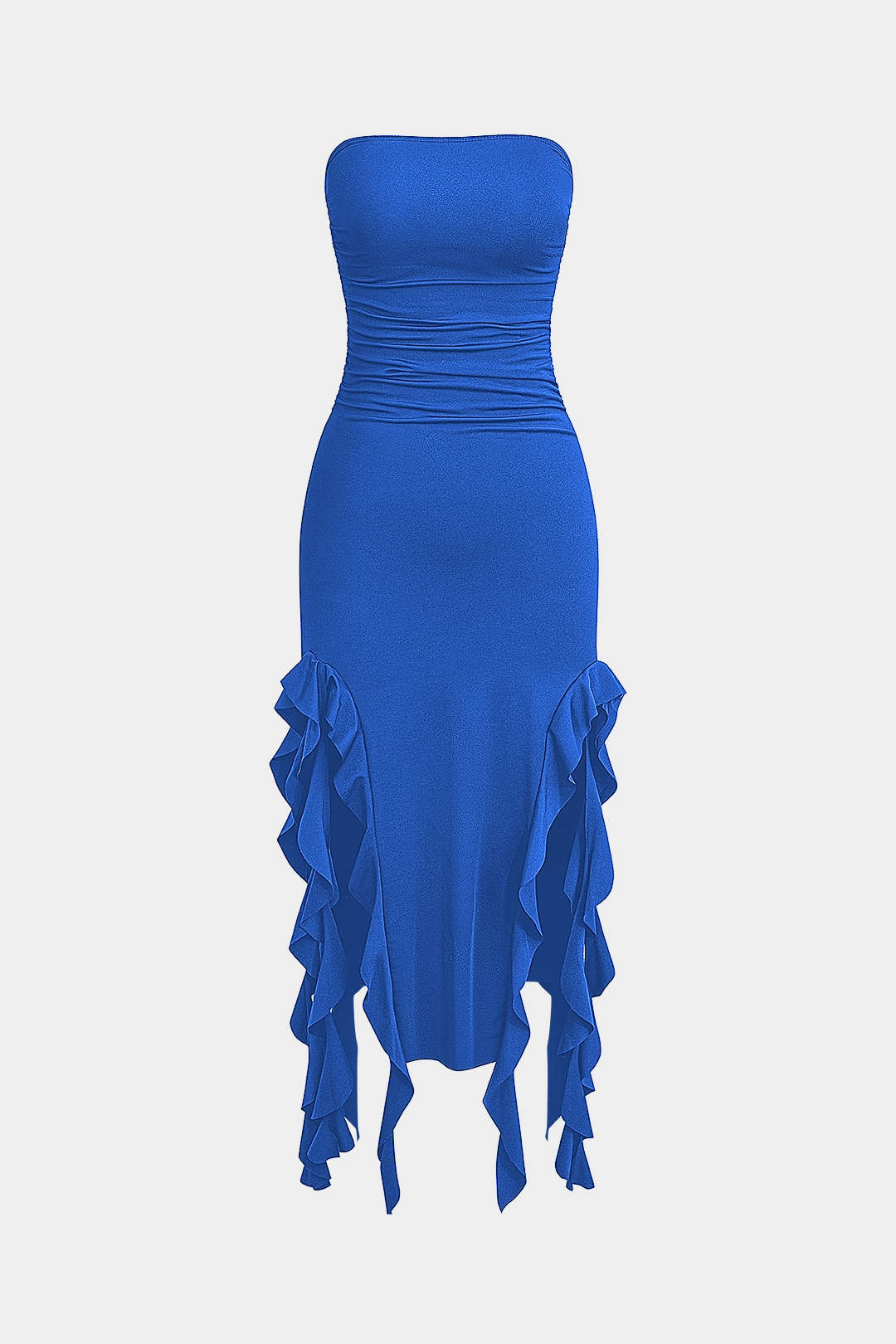Natiné – Maxi Sukienka z Falbankami i Ruchomymi Detalami