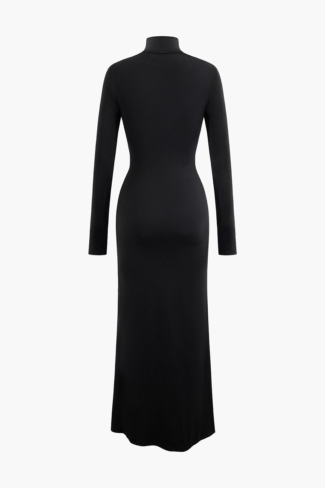 Natiné – Maxi Sukienka z Turtleneckiem i Rękawem Długim