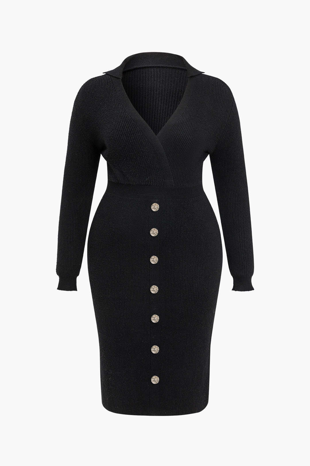 Natiné – Plus Size Dzianinowa Sukienka z Guzikami