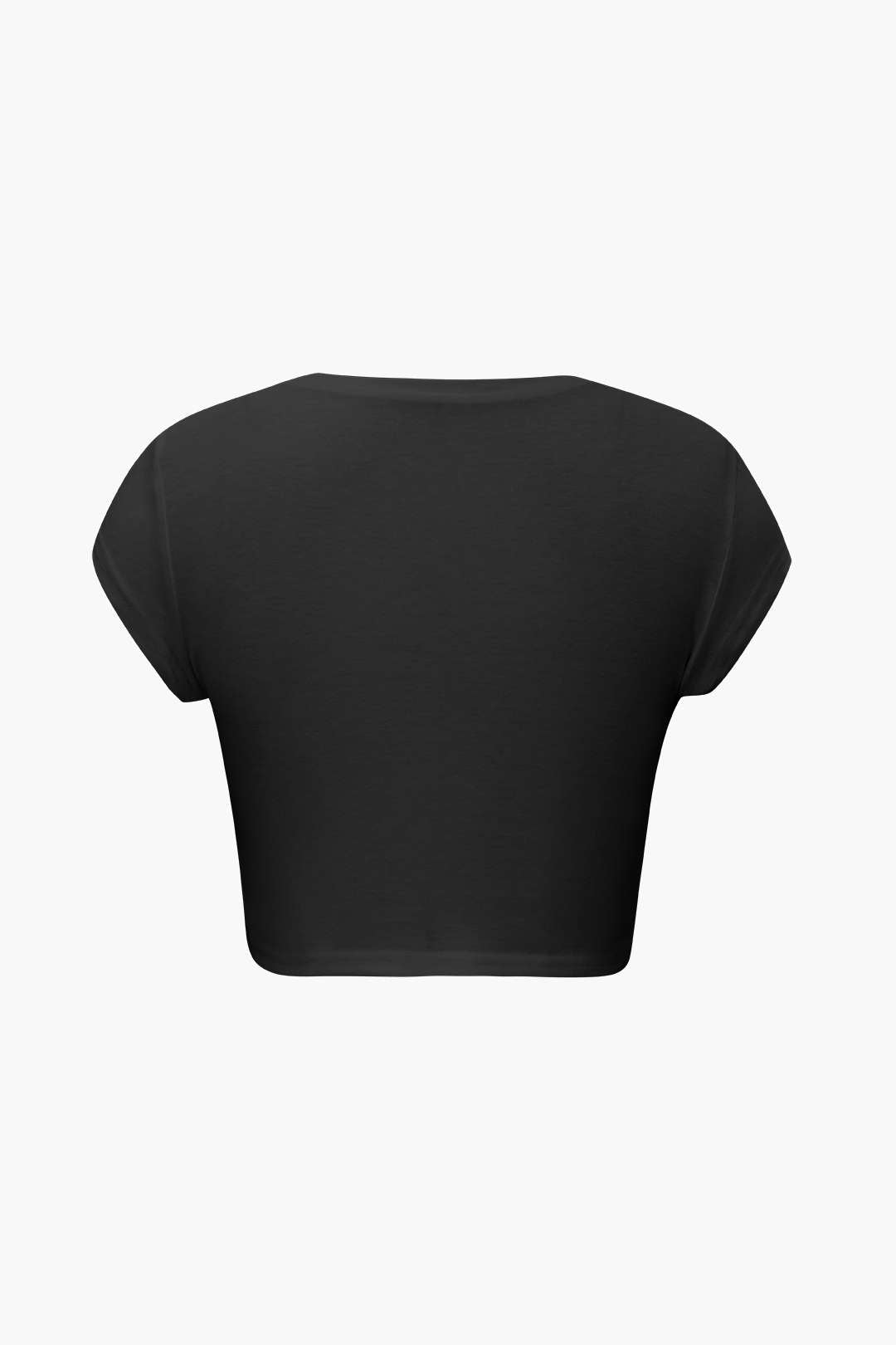 Crop Top z Okrągłym Dekoltem i Motywem Rąk