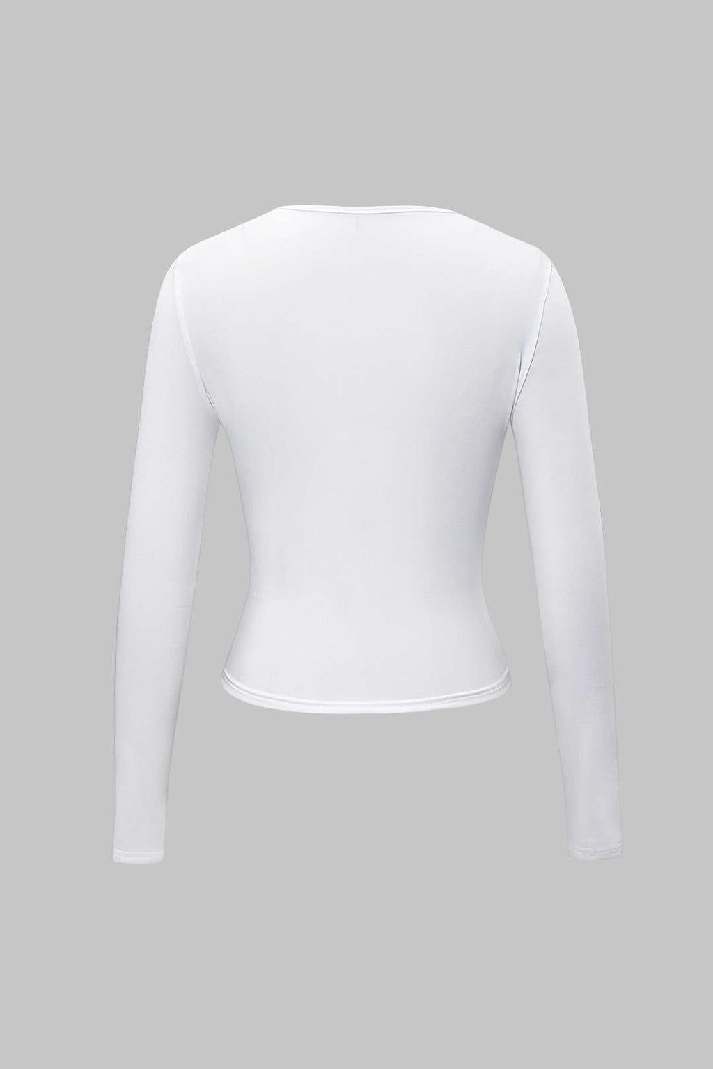 Natiné - Gładki T-shirt z Długim Rękawem