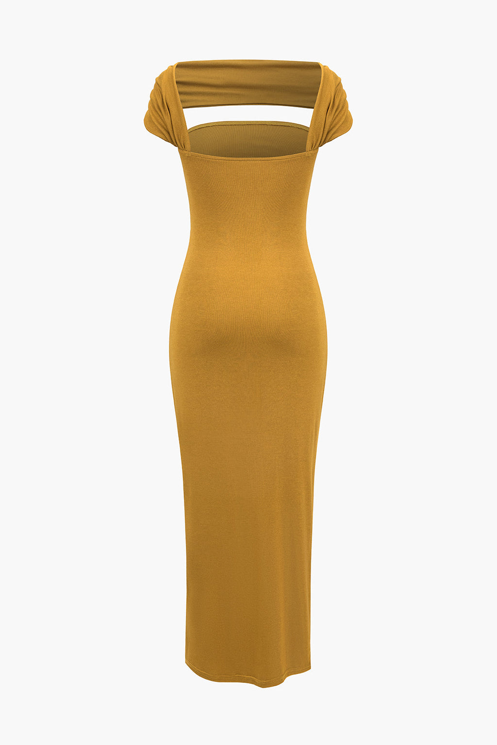 Cut-Out Halter Midi Dress in Solid Color